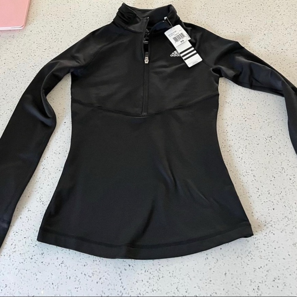 Adidas black fitted track jacket